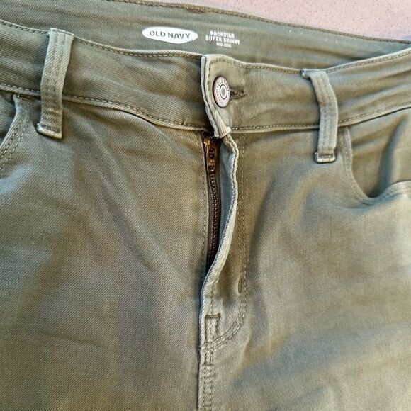 Old Navy Women's Rockstar Super Skinny Mid Rise Olive Green Color Jeans Size 10 - Picture 5 of 11